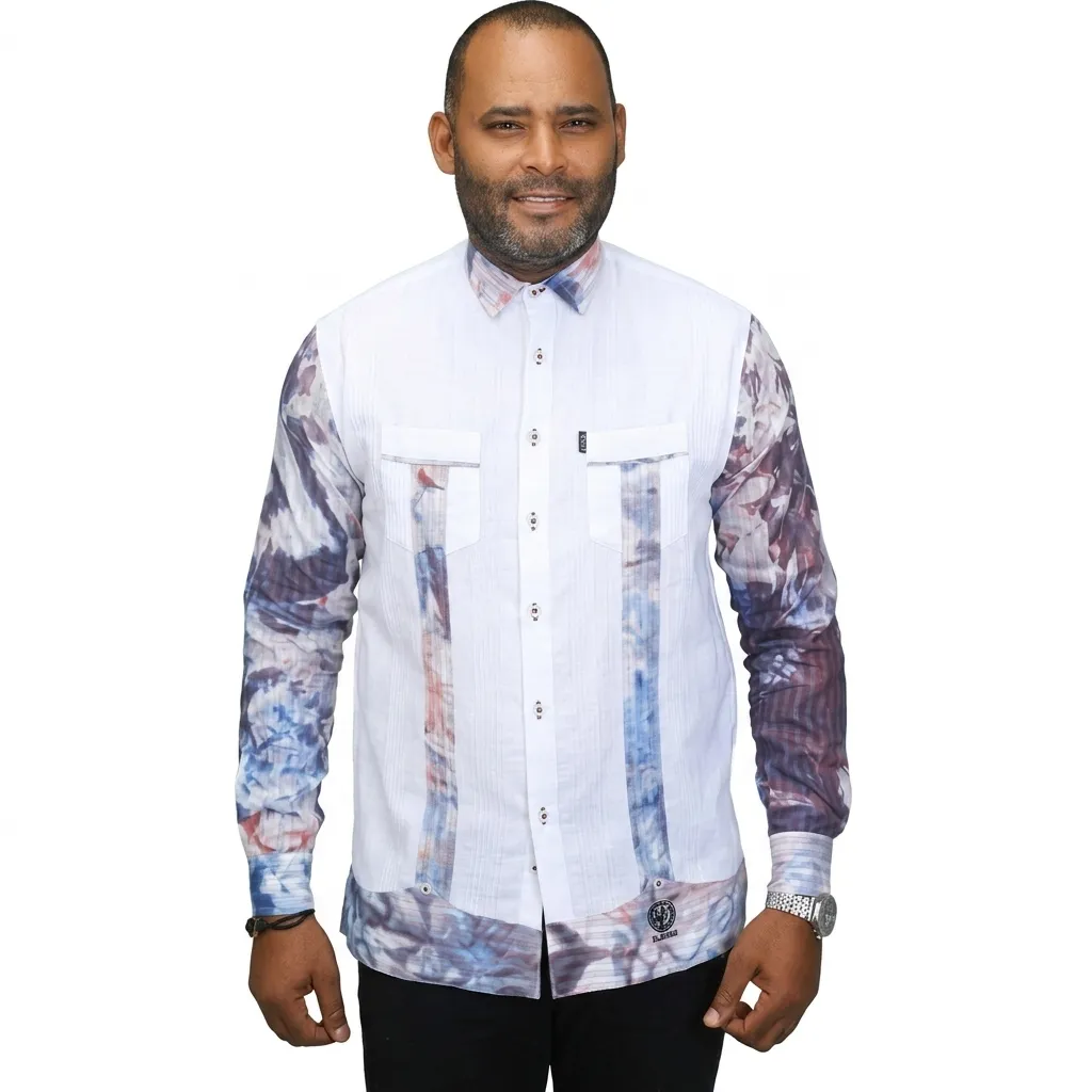 Chemise en coton multicolore à manches longues – 1 pièce