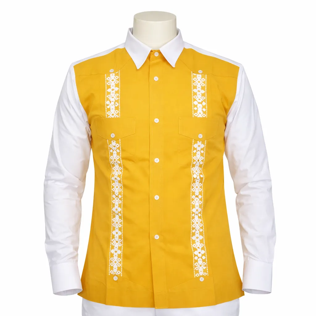 Chemise en coton jaune à manches longues – 1 pièce
