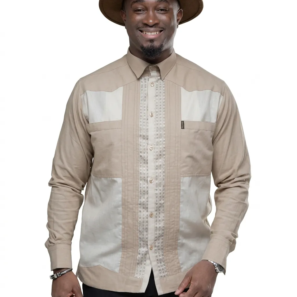 Chemise en coton kaki à manches longues – 1 pièce