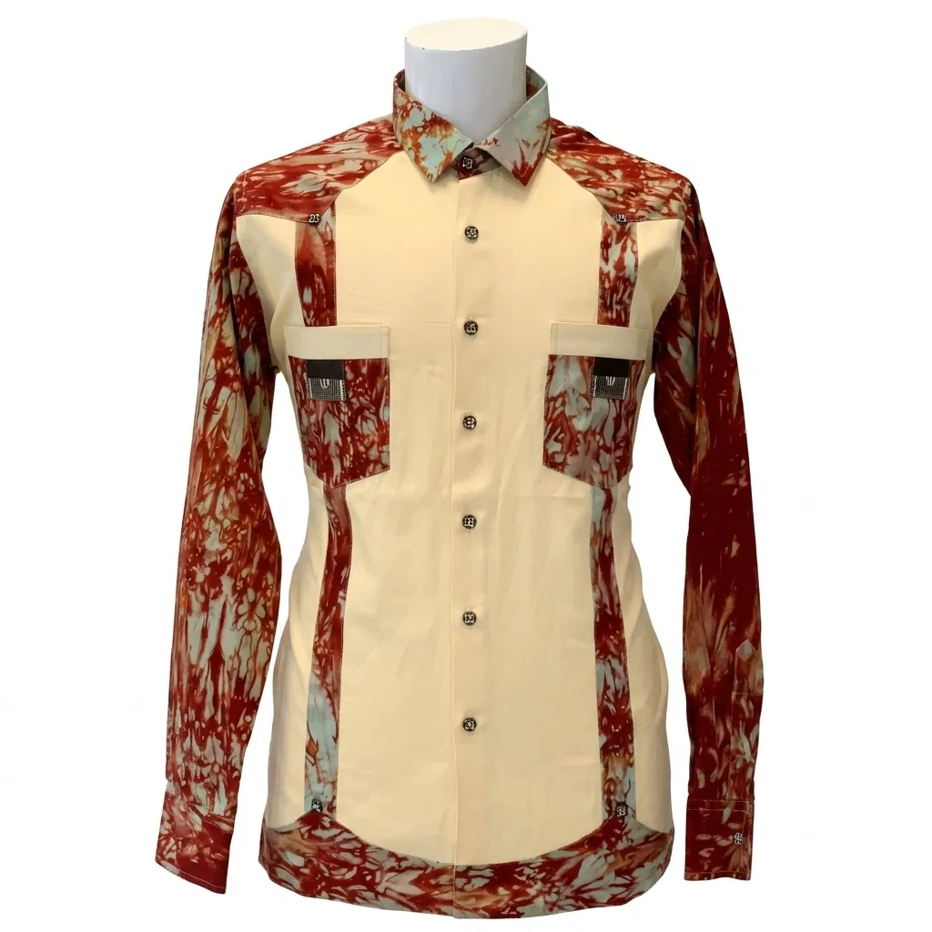 Chemise en coton mélangée à manches longues – 1 pièce